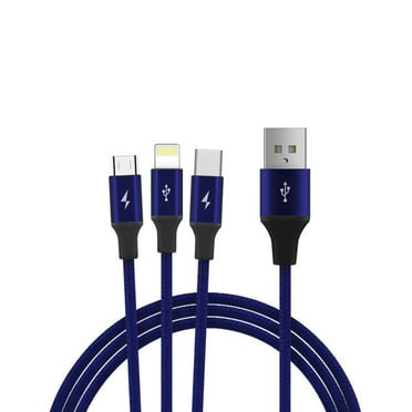 Stylized Dragonfly Against The Mandala 3 in 1 USB Multi Function Charging Cable Data Transmission USB Cable for Mobile Phones and Tablets Compatible with Various Models with Storage Bag 